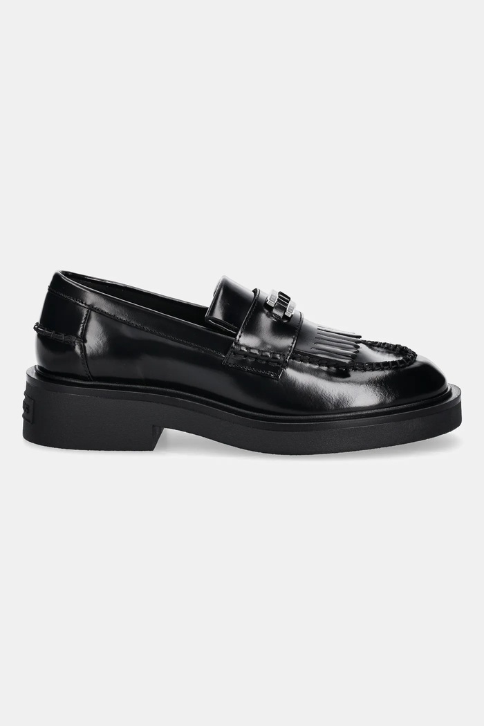 Tommy Jeans mokasyny skórzane TJW FRINGES LOAFER EN0EN02790 czarny AW25