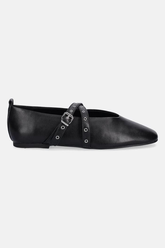 Δερμάτινες μπαλαρίνες Tommy Jeans TJW LEATHER MARYJANE BALLERINA EN0EN02868 μαύρο AW25