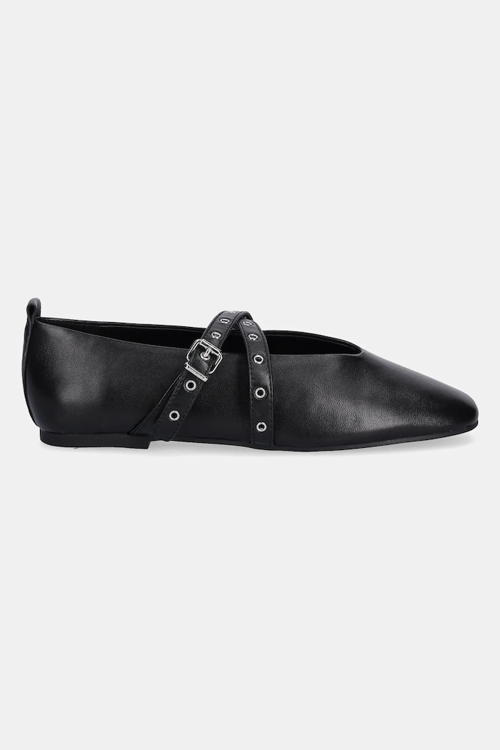 Δερμάτινες μπαλαρίνες Tommy Jeans TJW LEATHER MARYJANE BALLERINA EN0EN02868 μαύρο AW25