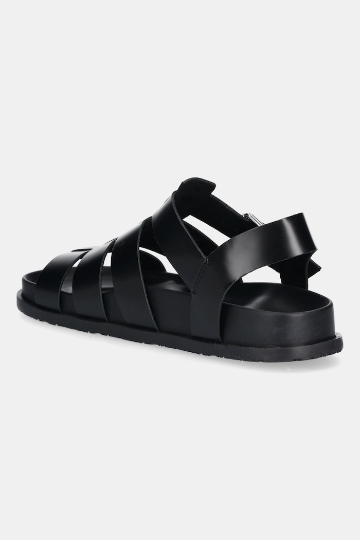 Cipők Tommy Jeans bőr szandál TJW FISHERMAN PATENT SANDAL EN0EN02874 fekete