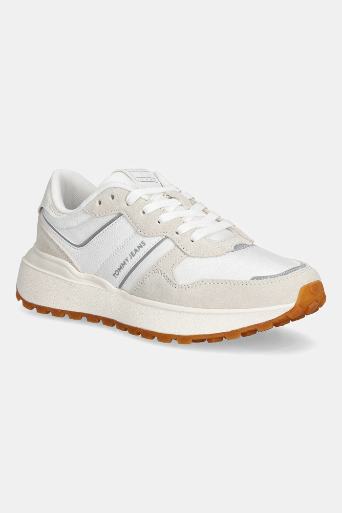 Tommy Jeans sportcipő TJW CLEATED RUNNER nappa bőr bézs EN0EN02788