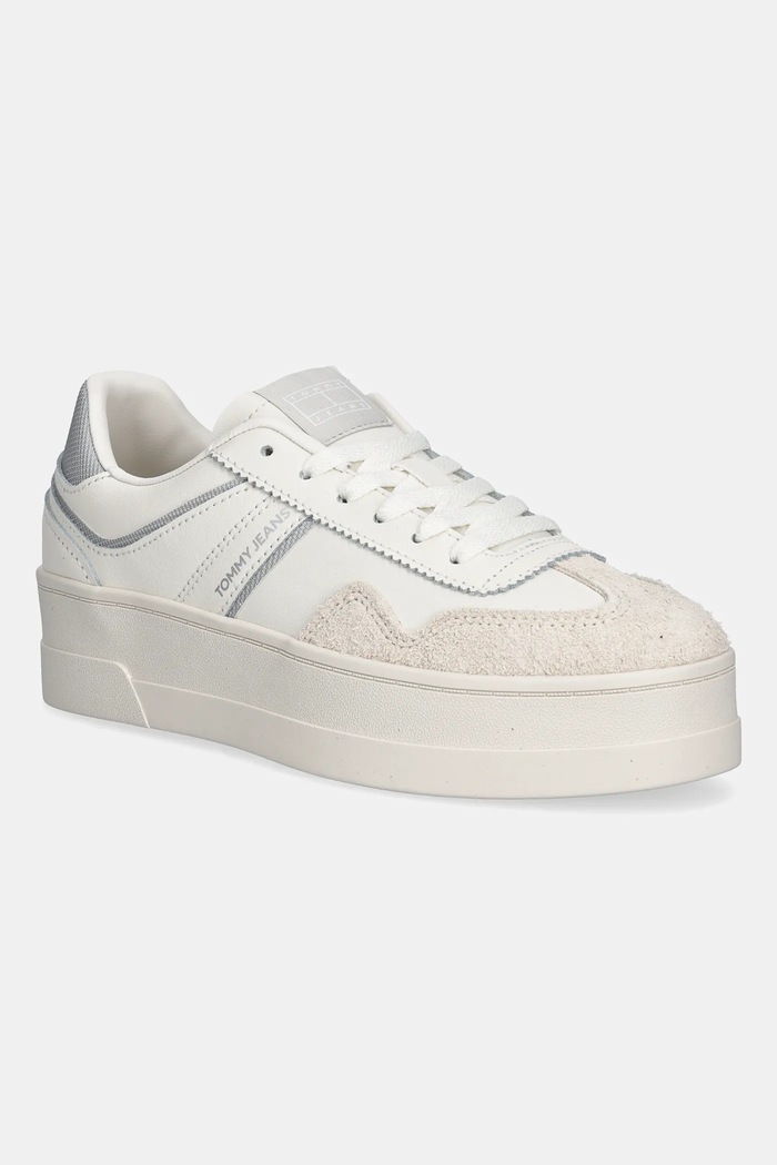 Tommy Jeans sneakersy THE GREENWICH FLATFORM imitacja skóry licowej beżowy EN0EN02807
