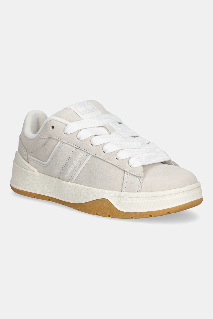 Tommy Jeans velúr sportcipő TJW SKATE SNEAKER lapos bézs EN0EN02808