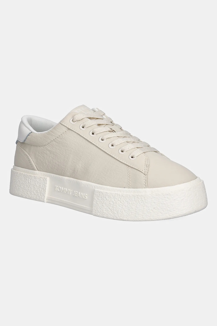 Tenisky Tommy Jeans TJW FLATFORM SNEAKER Planet friendly béžová EN0EN02819