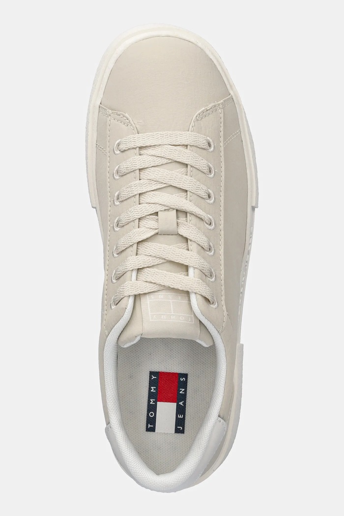 Tenisky Tommy Jeans TJW FLATFORM SNEAKER béžová EN0EN02819
