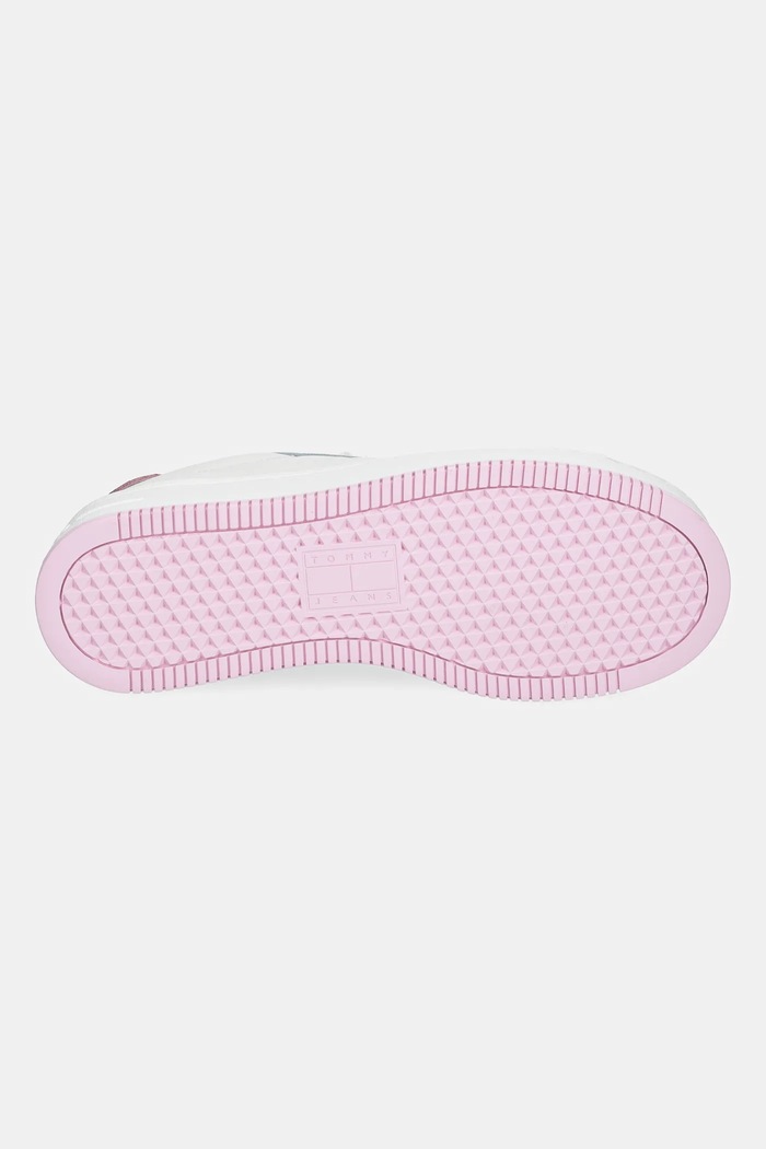 Tommy Jeans sneakersy skórzane TJW FLATFORM PATENT SNEAKER EN0EN02864 biały