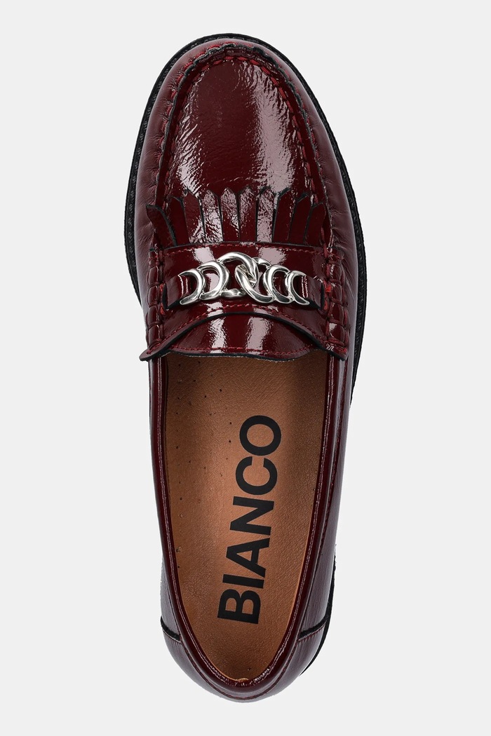Bianco mokasyny skórzane BIAPOP bordowy 11252018