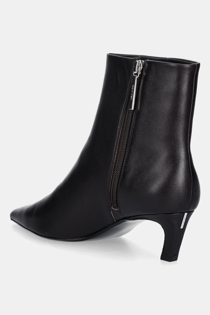 Obuwie Calvin Klein botki skórzane ESS KITTEN HEEL ANKLE BOOT HW0HW02586 brązowy