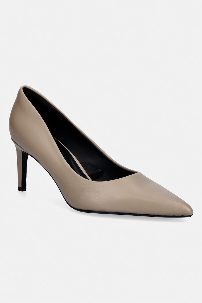 Calvin Klein stilettos de piele ESS STILETTO 70 subțire bej HW0HW02607