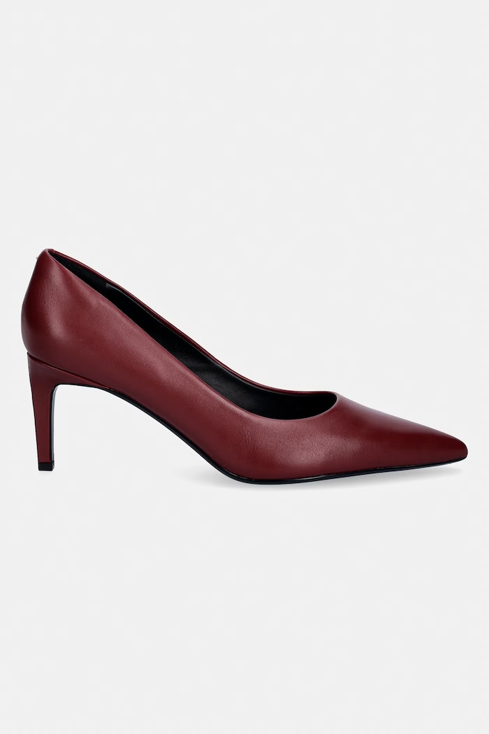 Kožené lodičky Calvin Klein ESS STILETTO 70 HW0HW02607 červená SS26