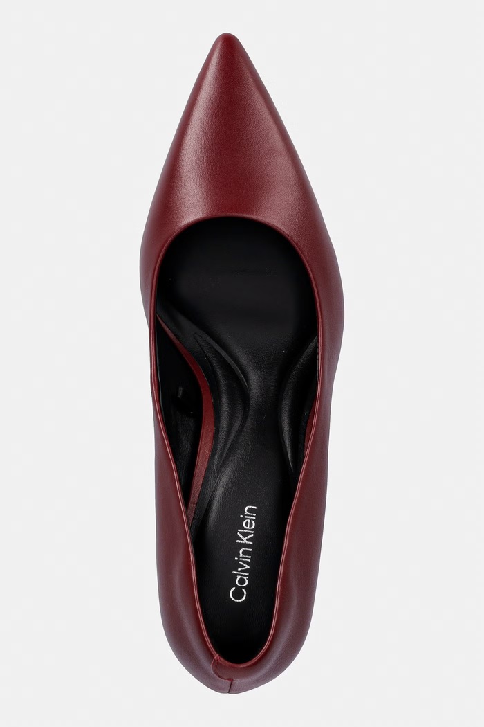 Kožené lodičky Calvin Klein ESS STILETTO 70 červená HW0HW02607