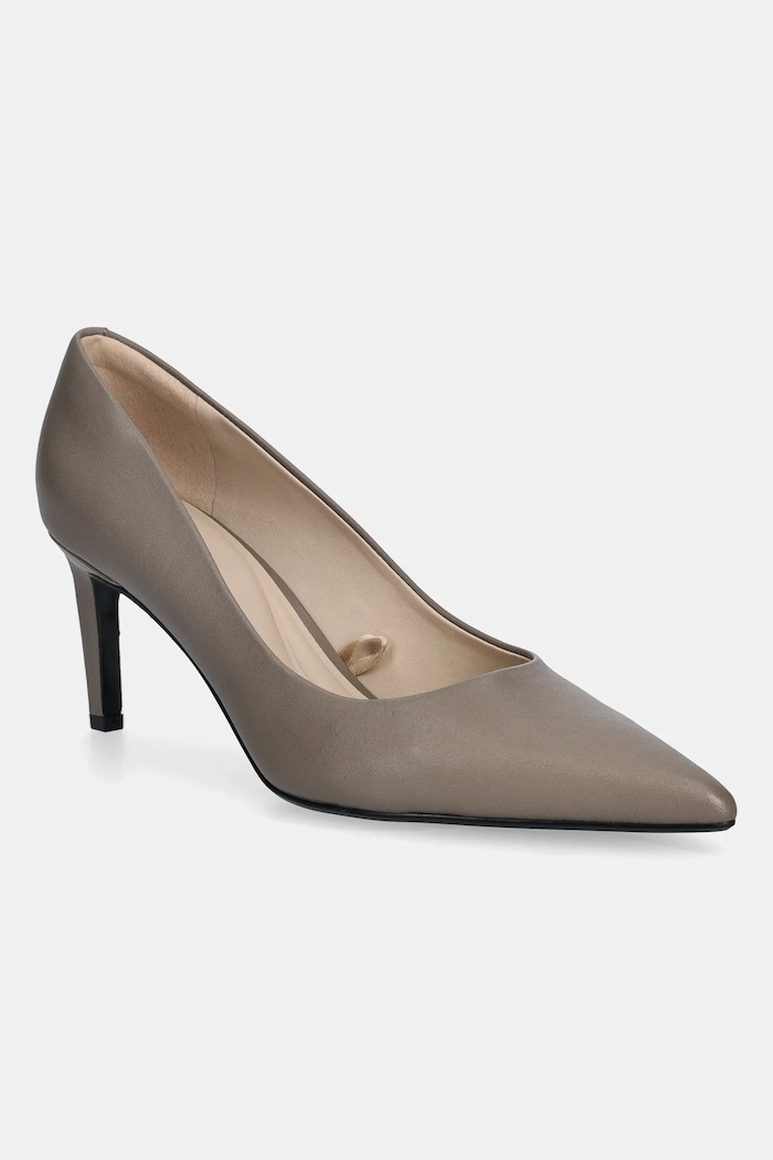 Calvin Klein szpilki skórzane ESS STILETTO 70 5-8 cm brązowy HW0HW02607