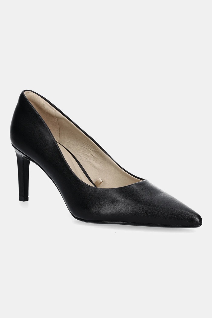 Kožené lodičky Calvin Klein ESS STILETTO 70 imitácia kože čierna HW0HW02607