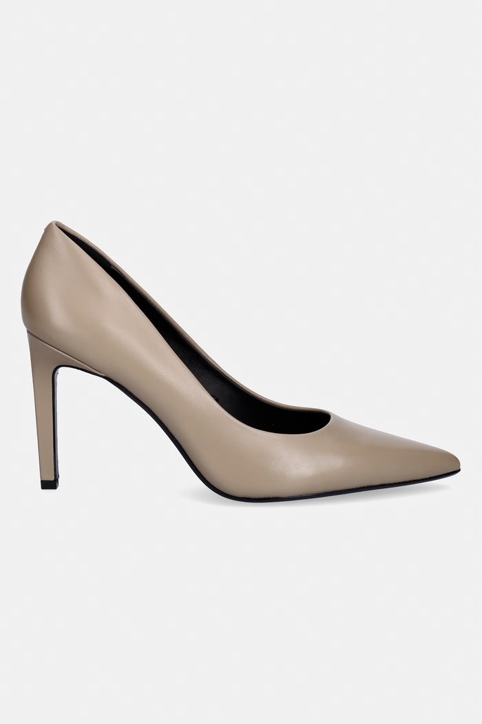 Calvin Klein στιλέτο δερμάτινο ESS STILETTO 90 HW0HW02608 μπεζ SS26