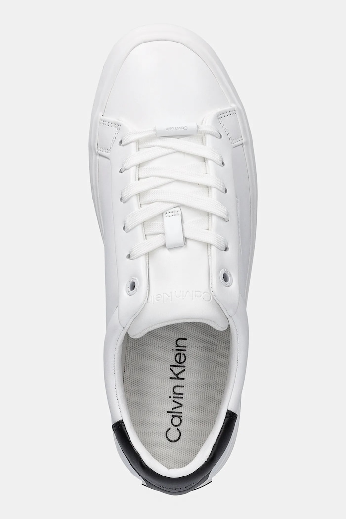 Calvin Klein sneakersy skórzane LACE-UP SNEAKER LTH CK biały HW0HW02673