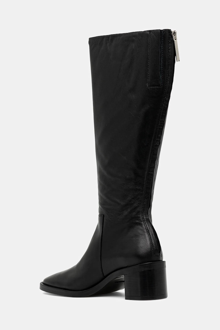 Obutev Usnjeni elegantni škornji Calvin Klein BLOCK HEEL KNEE BOOT LTH HW0HW02812 črna