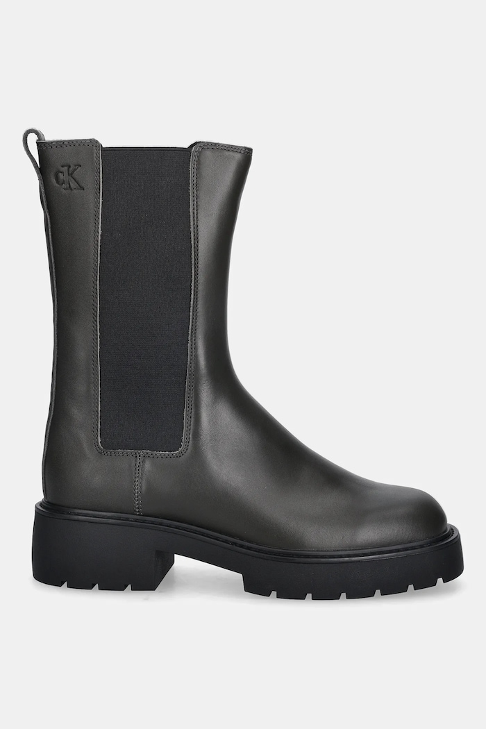 Kožené topánky chelsea Calvin Klein CHUNKY HIGH CHELSEA YW0YW01909 zelená AW25
