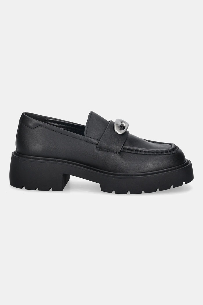 Calvin Klein mocasini de piele CHUNKY LOAFER LTH HW YW0YW01912 negru AW25