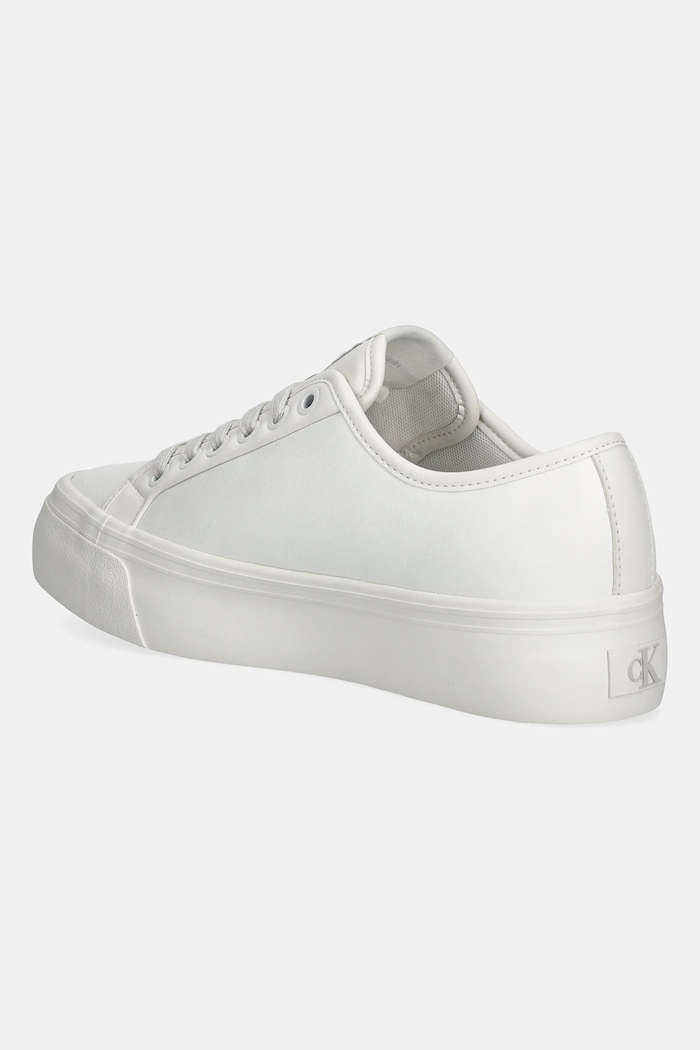 Cipők Calvin Klein sportcipő VULC FLATF LACE UP LTH CK YW0YW01932 fehér