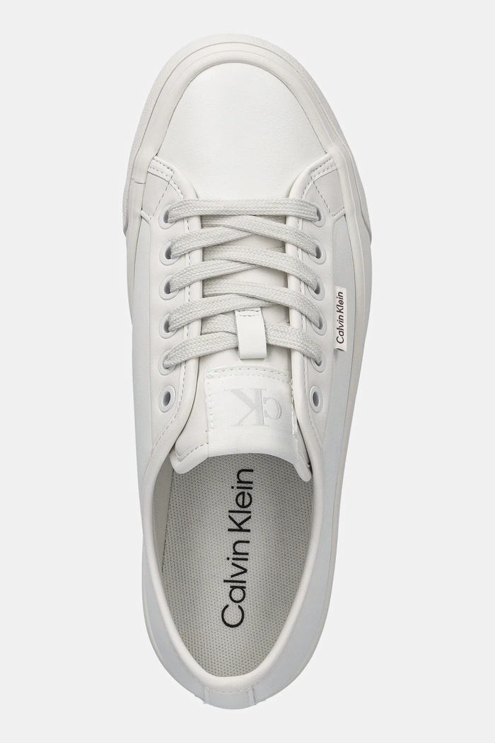 Calvin Klein sportcipő VULC FLATF LACE UP LTH CK fehér YW0YW01932