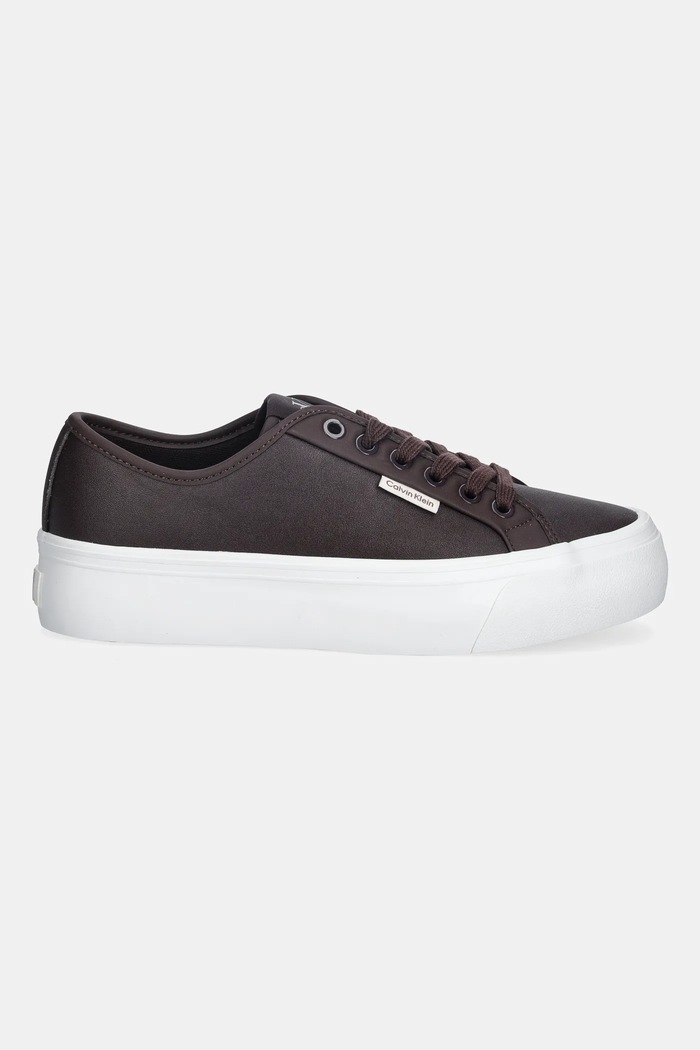 Calvin Klein sneakers VULC FLATF LACE UP LTH CK YW0YW01932 maro NC25