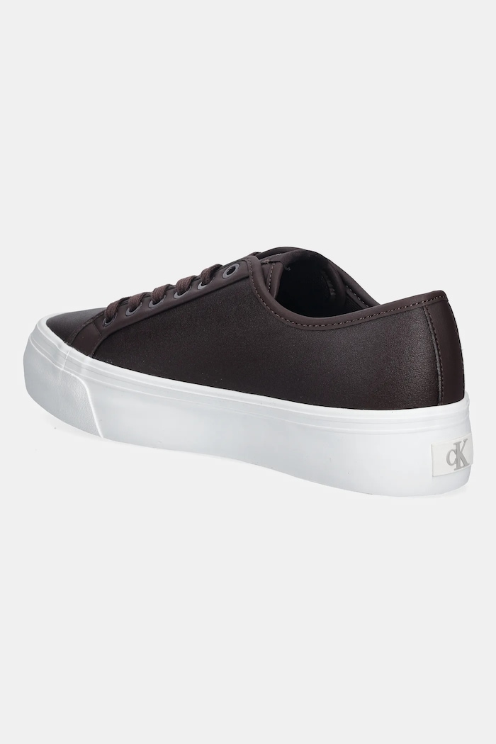 Încălțăminte Calvin Klein sneakers VULC FLATF LACE UP LTH CK YW0YW01932 maro