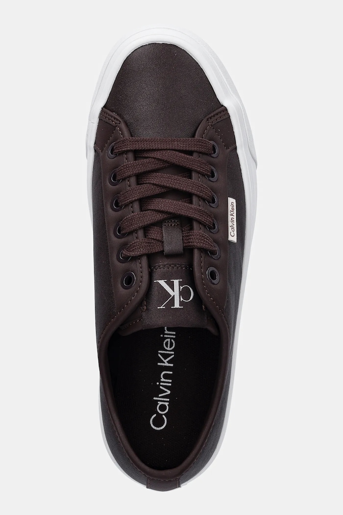 Calvin Klein sneakers VULC FLATF LACE UP LTH CK maro YW0YW01932