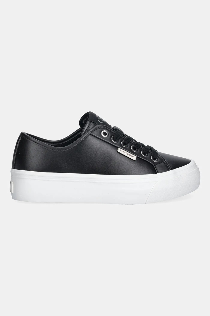 Calvin Klein sportcipő VULC FLATF LACE UP LTH CK YW0YW01932 fekete NC25