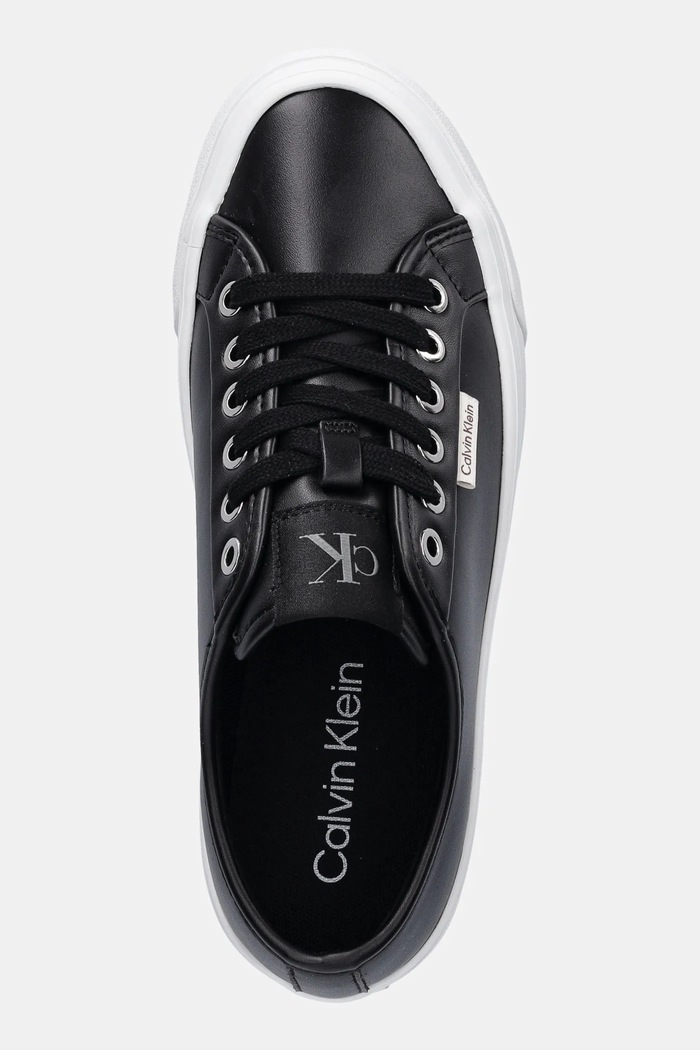 Calvin Klein sportcipő VULC FLATF LACE UP LTH CK fekete YW0YW01932