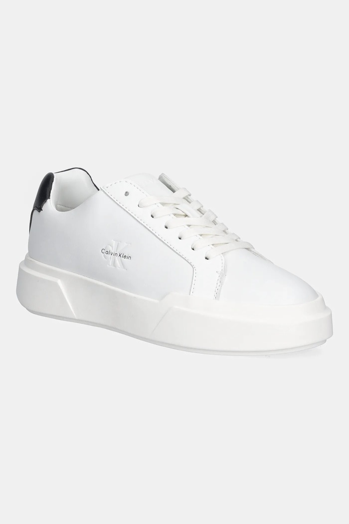 Kožené tenisky Calvin Klein CHUNKY CUPSOLE LACEUP LTH iný biela YW0YW01947