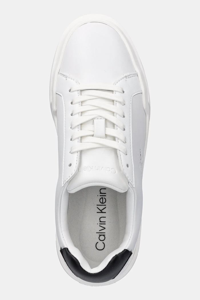 Kožené tenisky Calvin Klein CHUNKY CUPSOLE LACEUP LTH biela YW0YW01947