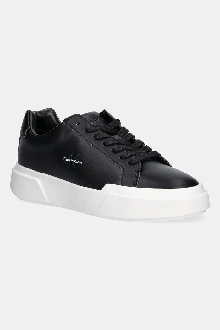 Calvin Klein sneakersy skórzane CHUNKY CUPSOLE LACEUP LTH pozostałe czarny YW0YW01947
