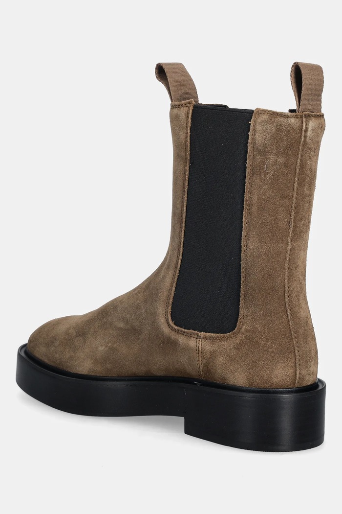 Încălțăminte Calvin Klein botine din piele întoarsă CONVAVE WELT CHESEA SUEDE YW0YW01969 maro