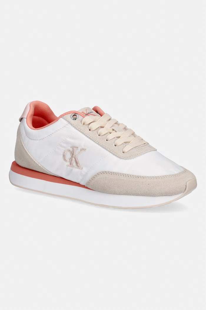 Calvin Klein RETRO RUNNER LACE UP NYLON MG tenisky dámske biela YW0YW01990