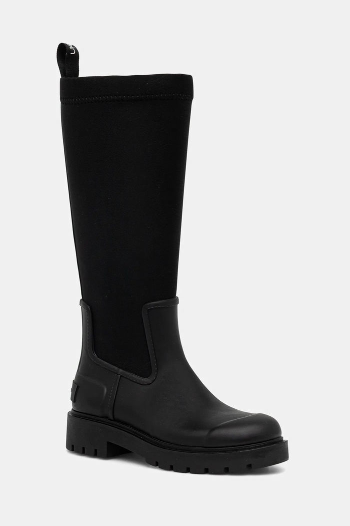 Calvin Klein cizme HIGH RAINBOOT NEOPRENE negru YW0YW02002