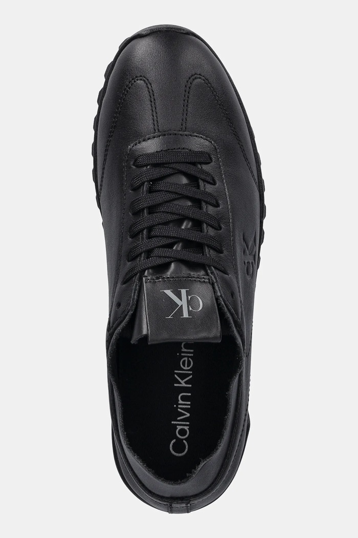 Calvin Klein sneakersy skórzane LOW PROFILE RUNNER LTH MG czarny YW0YW02049