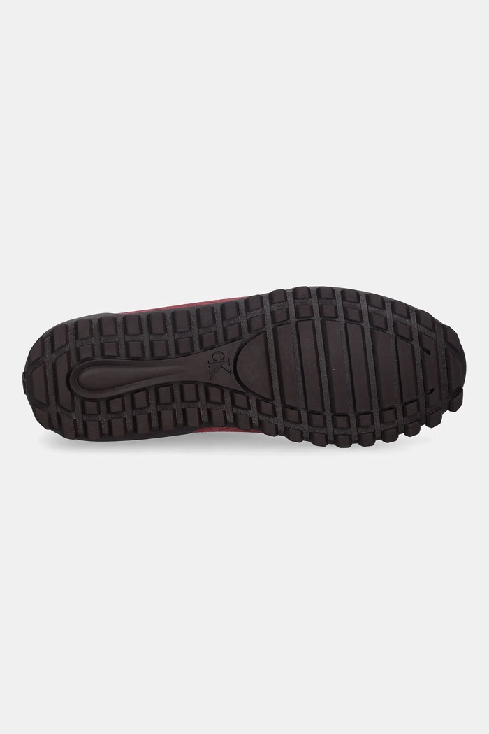 Calvin Klein sneakers din piele intoarsă LOW PROFILE RUNNER SUE MG YW0YW02050 burgundia