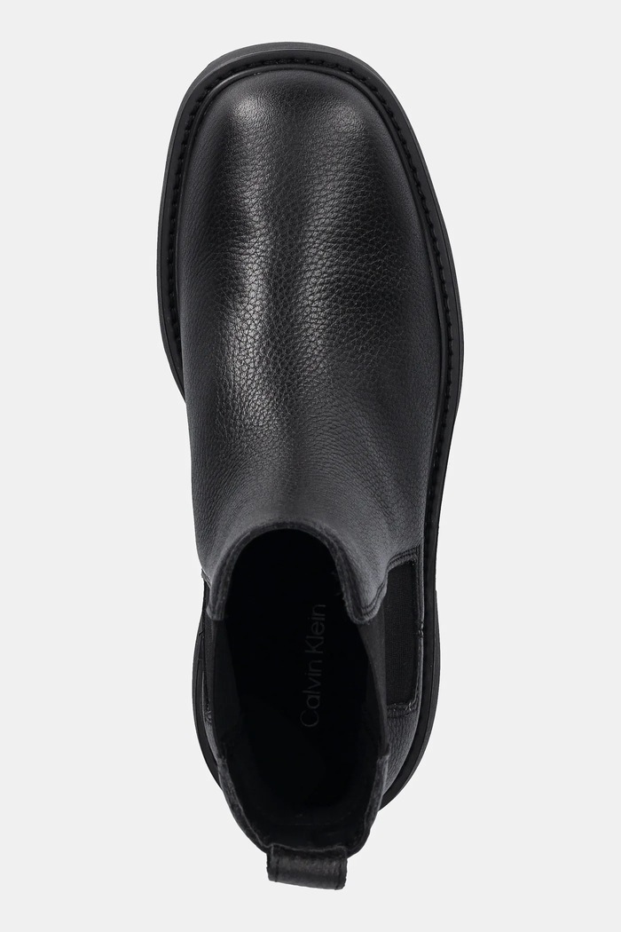 Calvin Klein sztyblety skórzane CHUNKY CHELSEA BOOT LTH czarny YW0YW02072