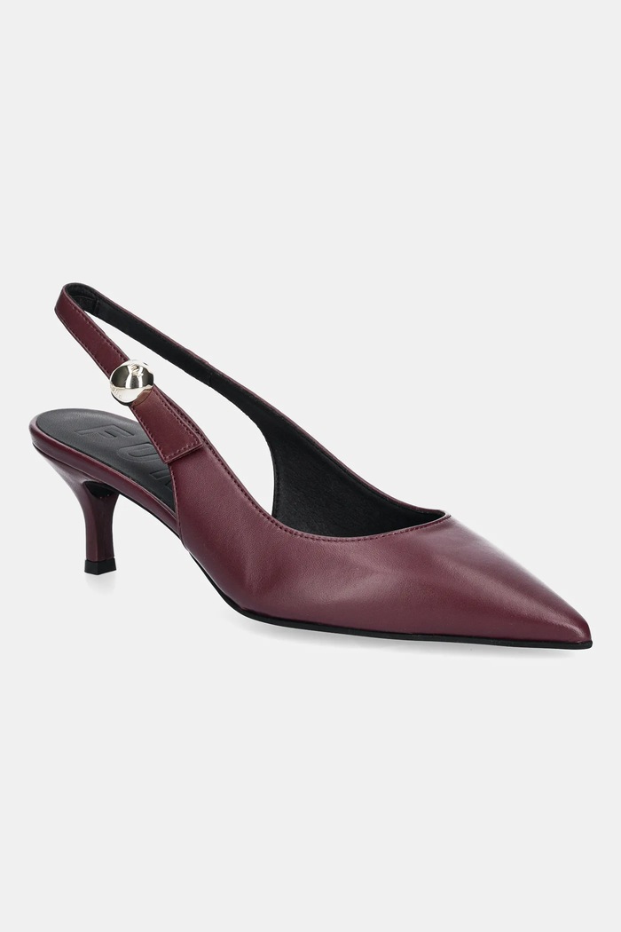 Usnjene visoke pete Furla Sfera Slingback 5-8 cm vijolična YJ07SFE.X30000.26700