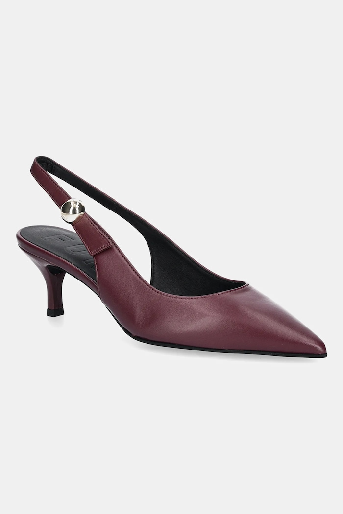 Usnjene visoke pete Furla Sfera Slingback 5-8 cm vijolična YJ07SFE.X30000.26700
