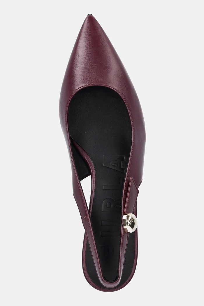 Usnjene visoke pete Furla Sfera Slingback vijolična YJ07SFE.X30000.26700