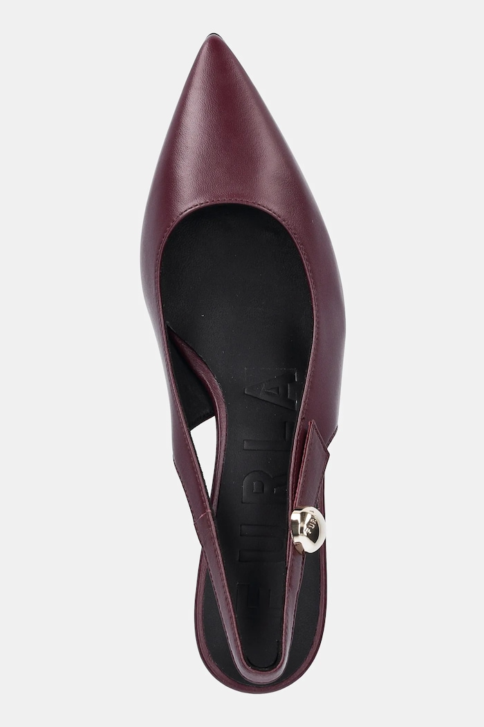 Usnjene visoke pete Furla Sfera Slingback vijolična YJ07SFE.X30000.26700