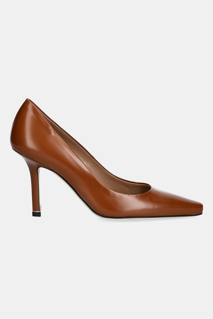 Kožené lodičky BOSS Charlize 50548509.226 hnědá AW25