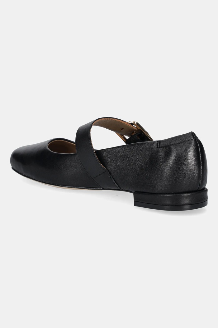 Încălțăminte BOSS balerini de piele Luara 50548547.001 negru
