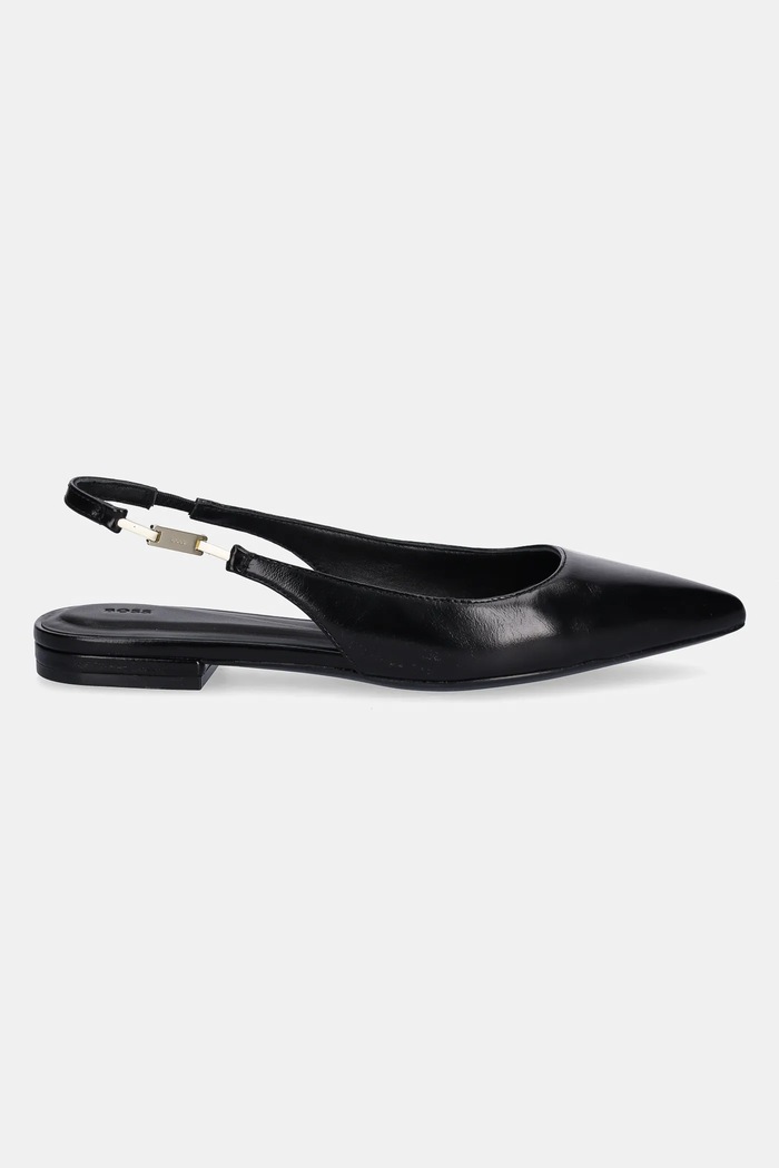 BOSS bőr balerina cipő Gracey 50548586.001 fekete AW25
