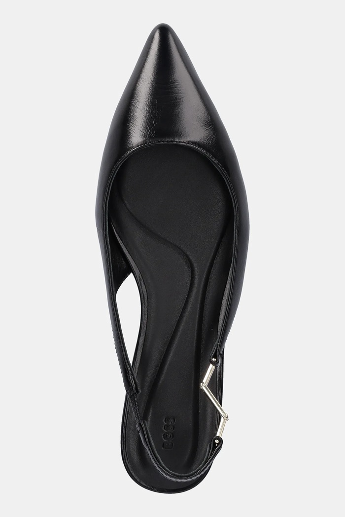 BOSS bőr balerina cipő Gracey fekete 50548586.001
