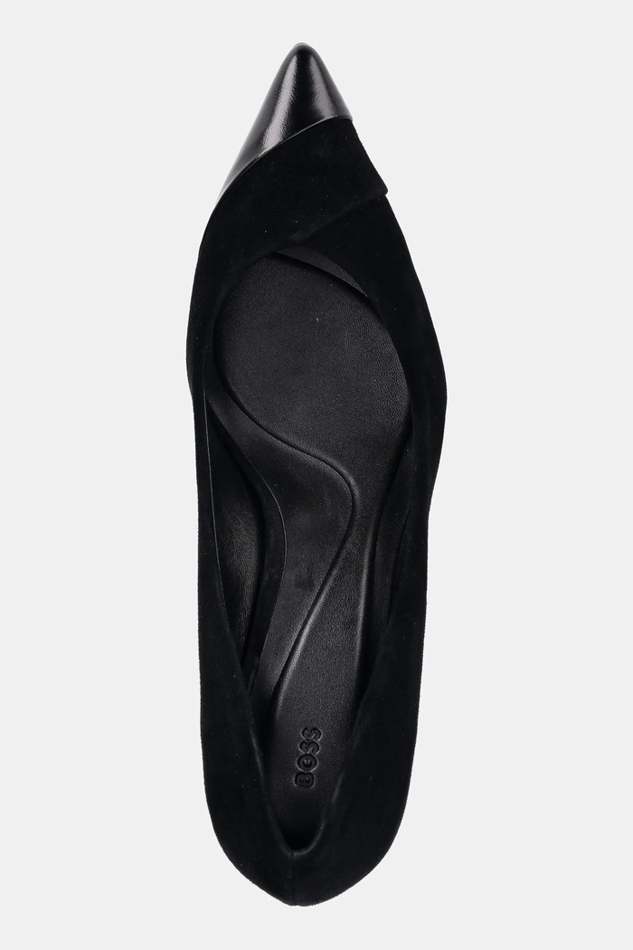 Tocuri din piele întoarsă Gracey BOSS 50548592.001 negru