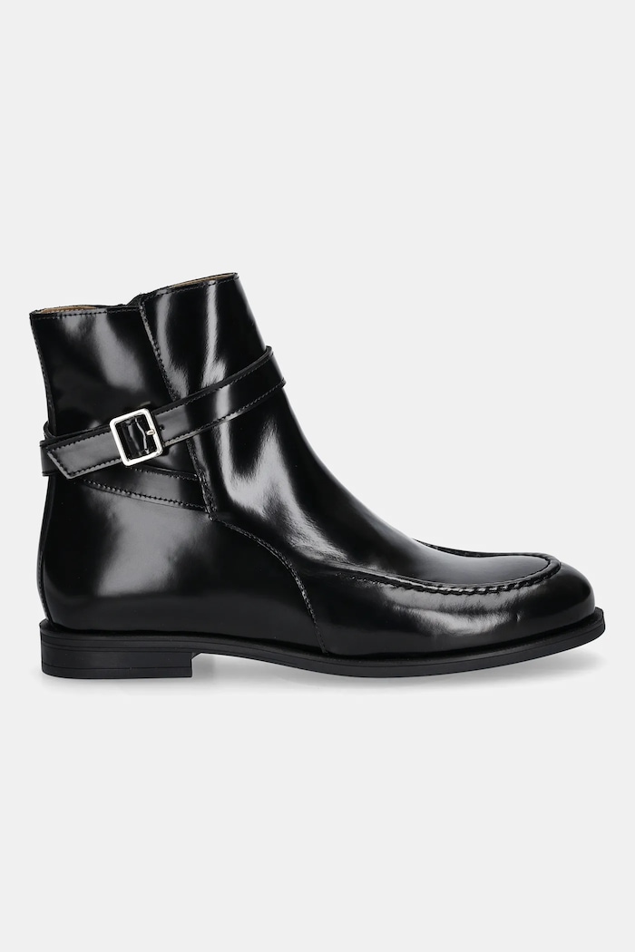 BOSS cizme de piele Lycia 50548582.001 negru AW25