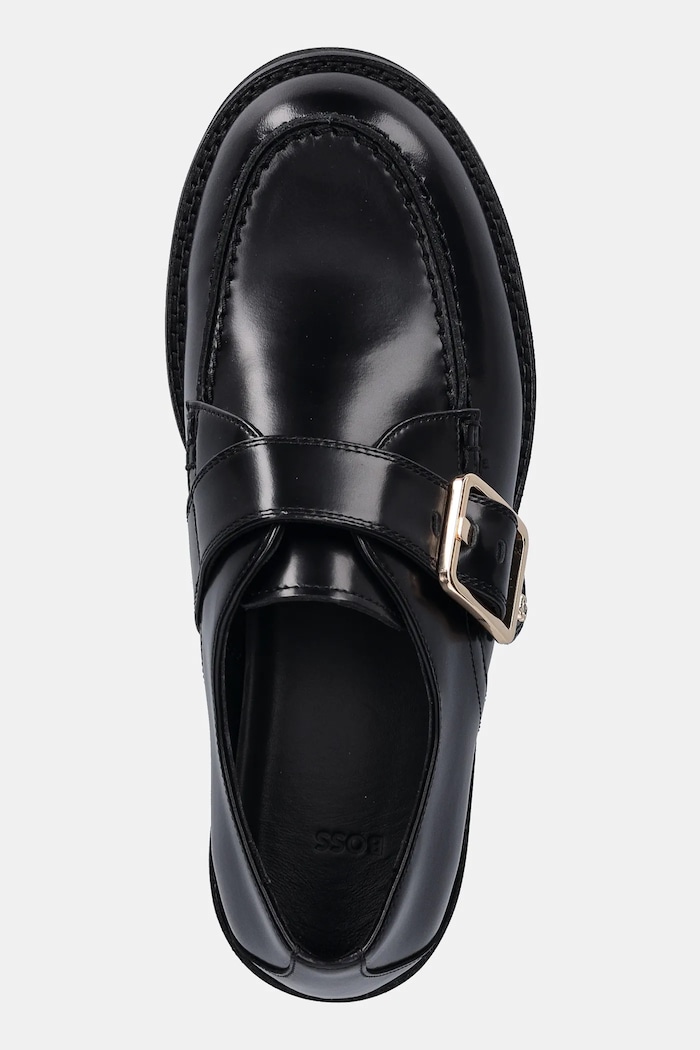 Kožené polobotky BOSS Eleri černá 50548740.001