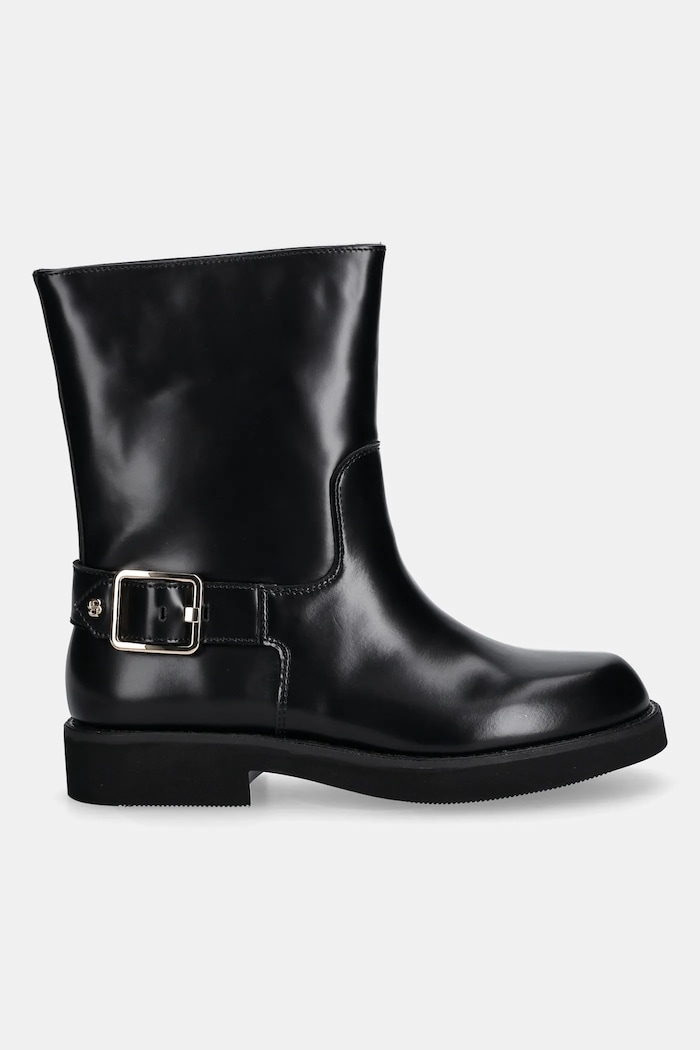 BOSS cizme de piele Eleri 50548759.001 negru AW25
